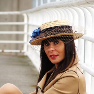 Élodie — Straw Boater with Veil