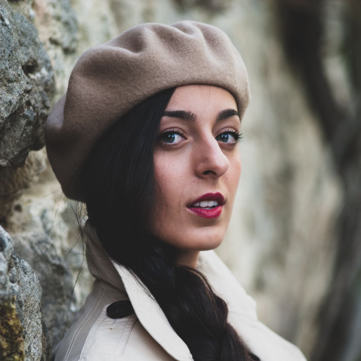 Camille – Light Brown Wool Felt Beret - Image 4