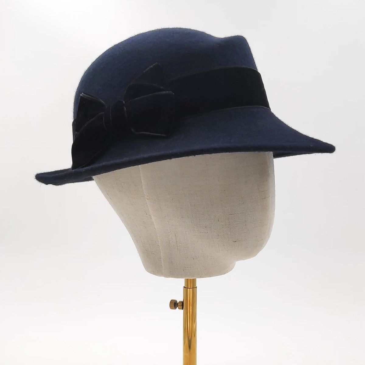 Élise – Navy Blue Wool Felt Hat