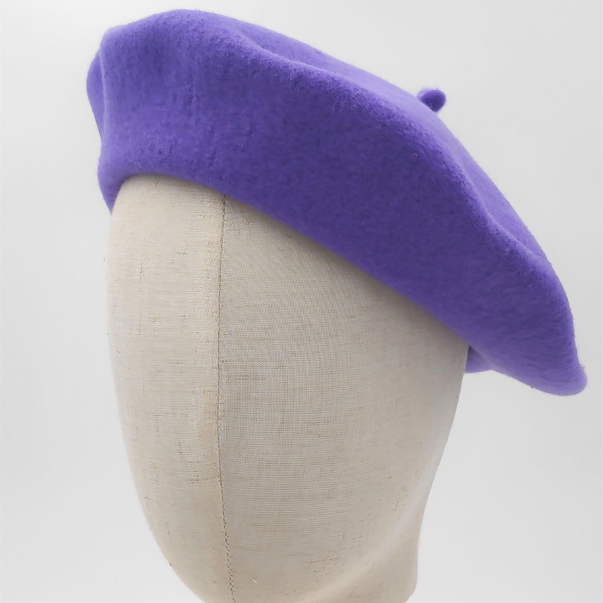 Camille – Purple Merino Wool French Beret - Image 3