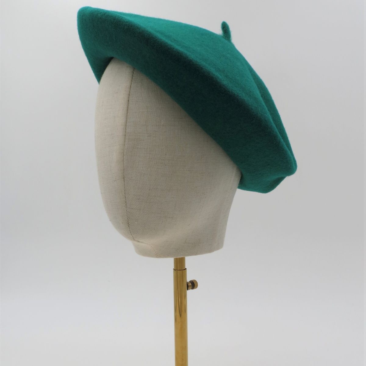 Camille – Billiard Green Wool Felt Beret