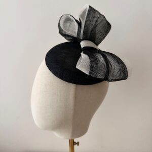 Odette Black & Ivory Sinamay Headpiece